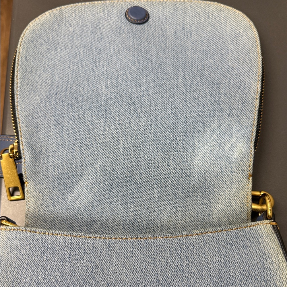 Mark Jacobs Nomad Studded Chic Denim and Gold Studded Crossbody Bag - Picture 10 of 16